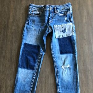 Girl's patchwork denim jeans